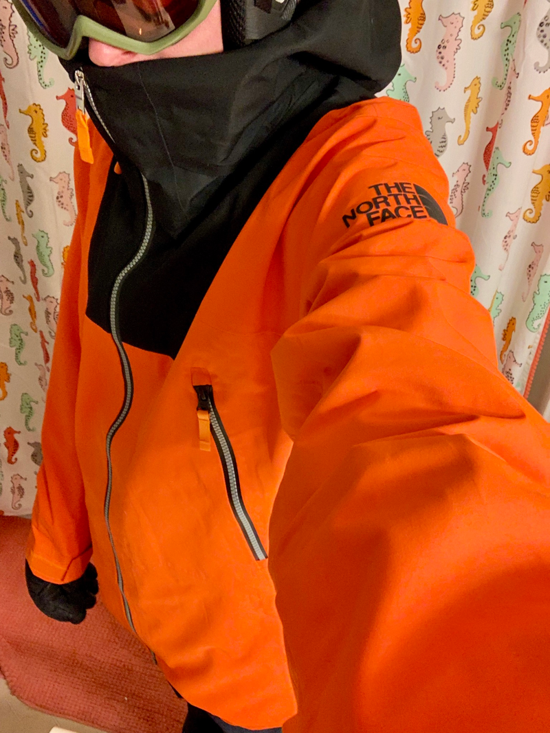 Lots of orange. With the sliver zippers this thing really does look like a traffic cone. The zippers are silver plastic, not metal. They are also YKK which is nice - some of The North Face’s cheaper jackets have no-name zippers that I’ve had wear out rather quickly.